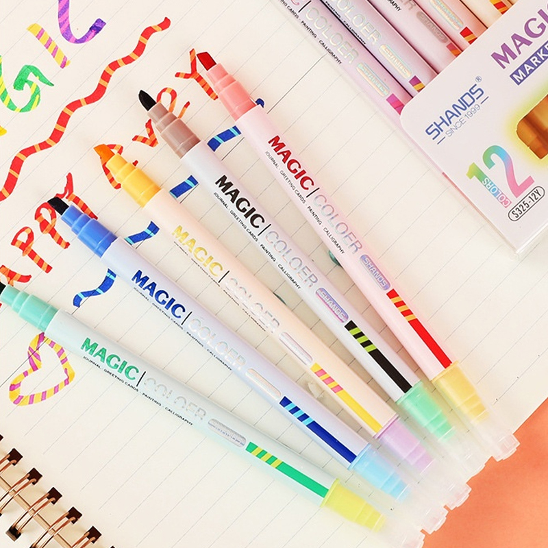 Double-ended Magic Color Chang - đánh giá và giá Pastel Highlighter Set Double Ended